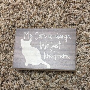 Gray Cat Decorative Sign